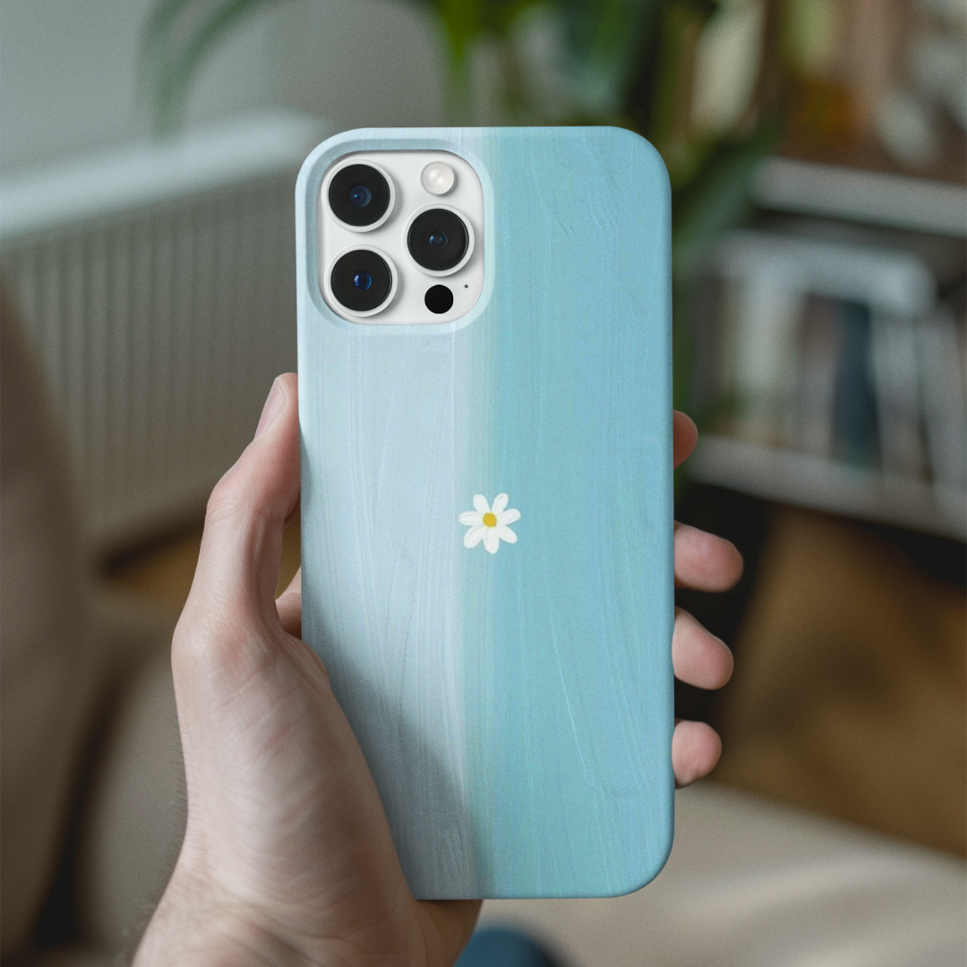Minimal Blue Daisy Mobile Case