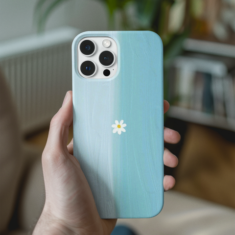 Minimal Blue Daisy Mobile Case