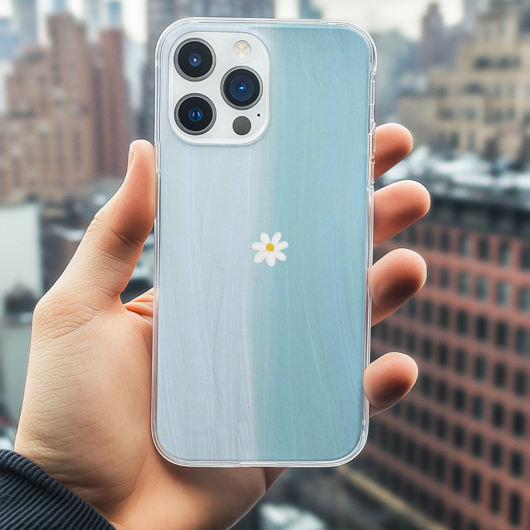 Minimal Blue Daisy Mobile Case