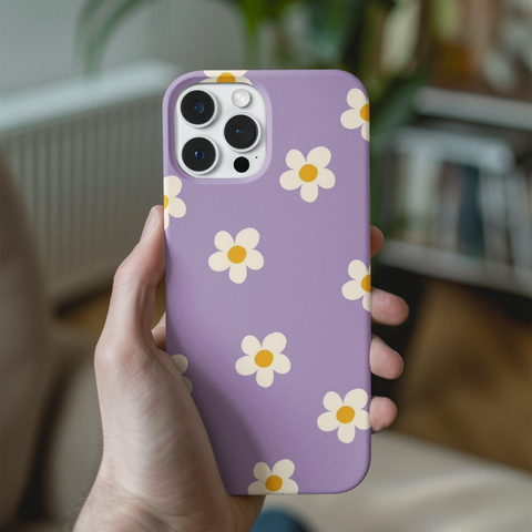 Purple Daisy Clear iPhone Case