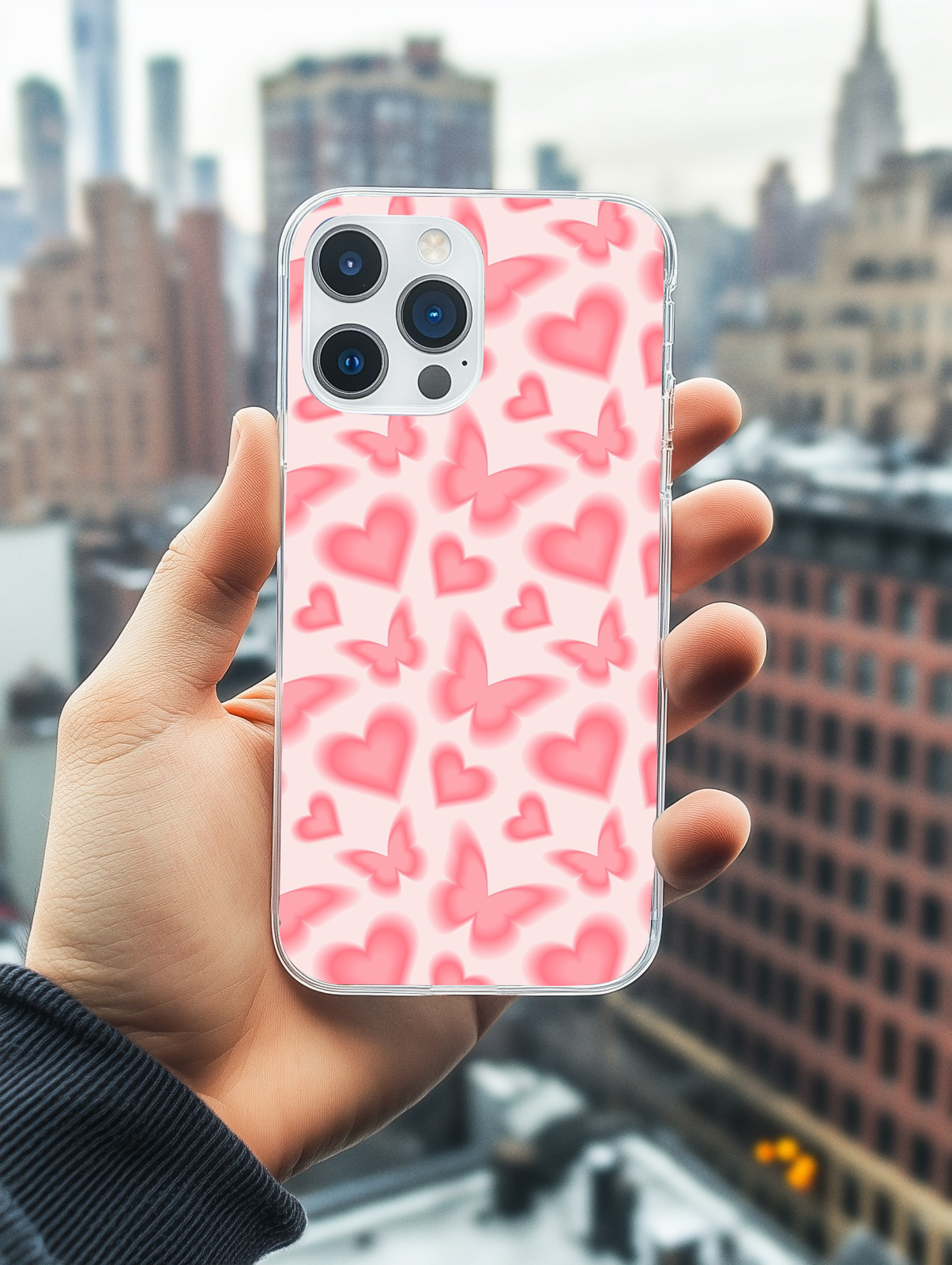 Flutter of Love: Heart & Butterfly Phone Case