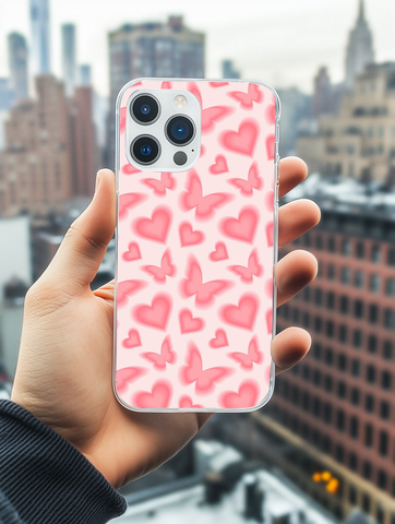 Flutter of Love: Heart & Butterfly Phone Case
