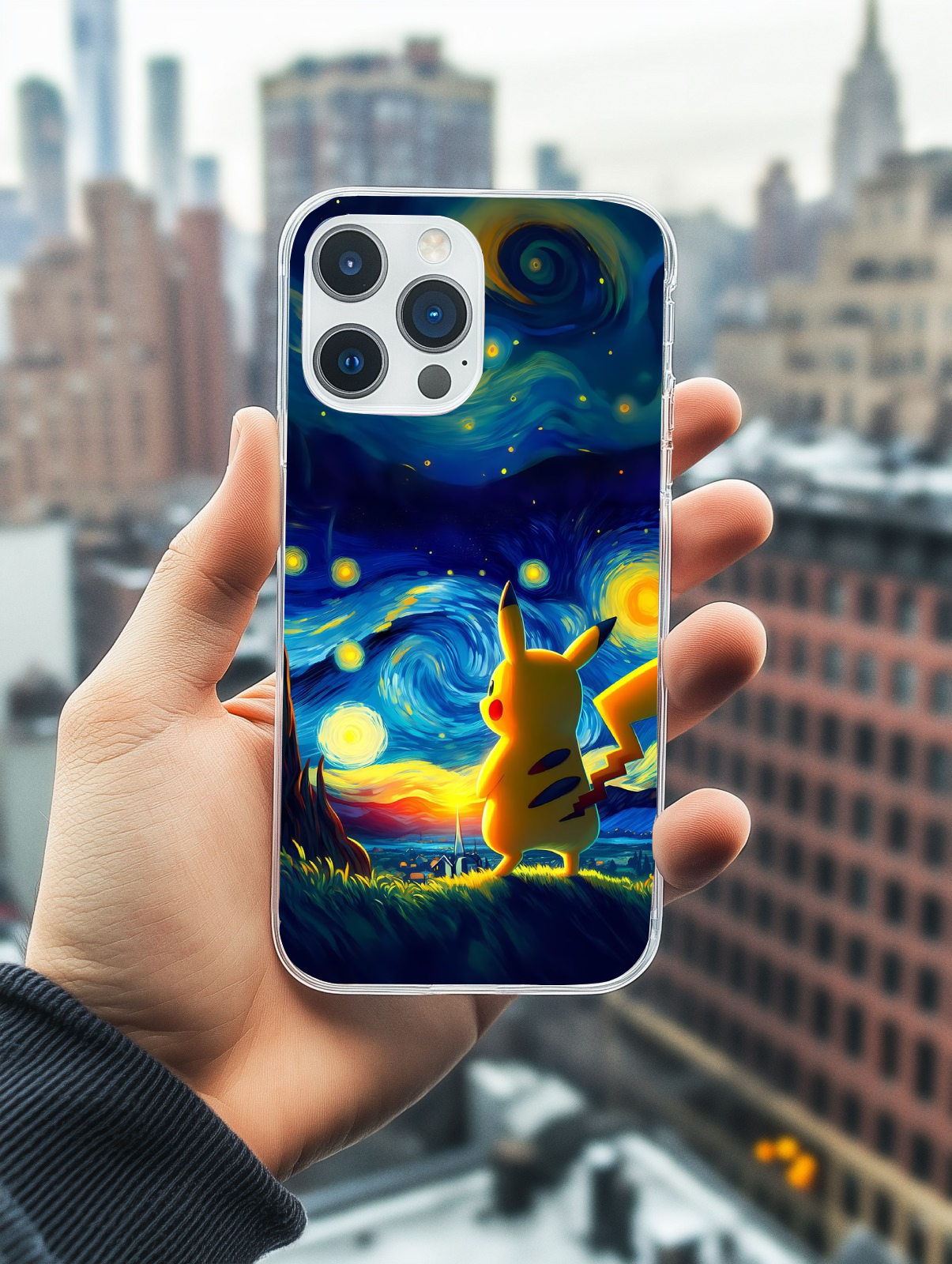 Pikachu's Starry Night: A Pixelated Masterpiece