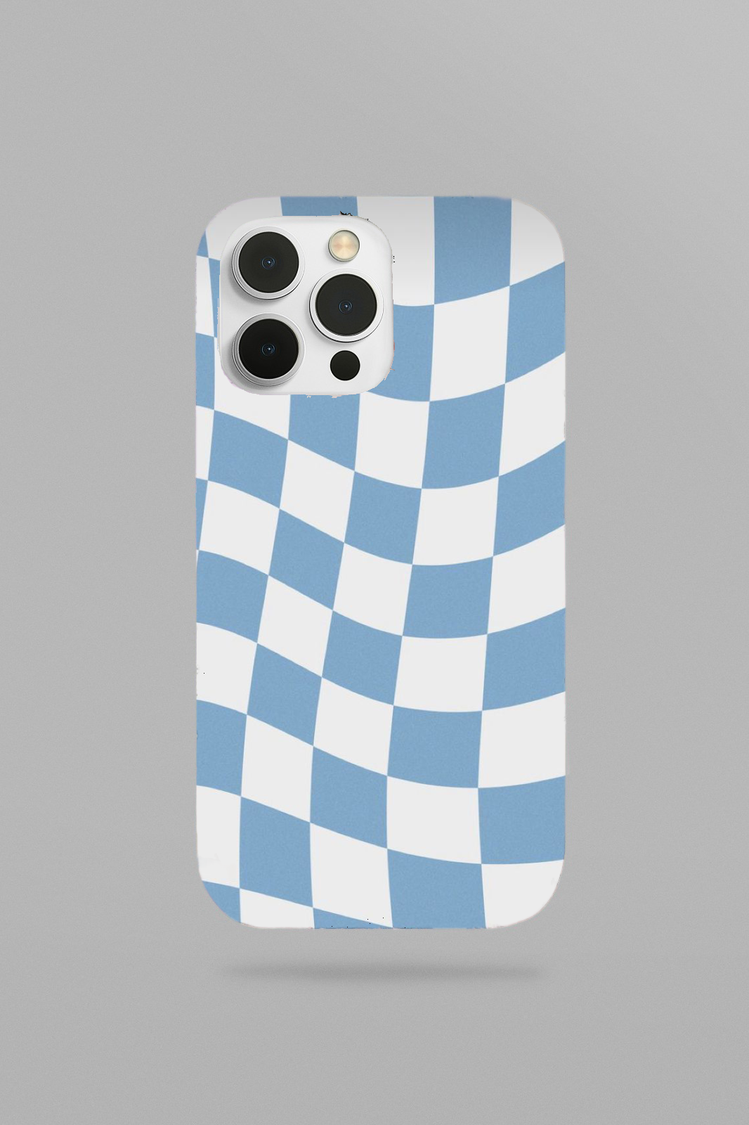 Checkered Dreams: Retro Blue Phone Case