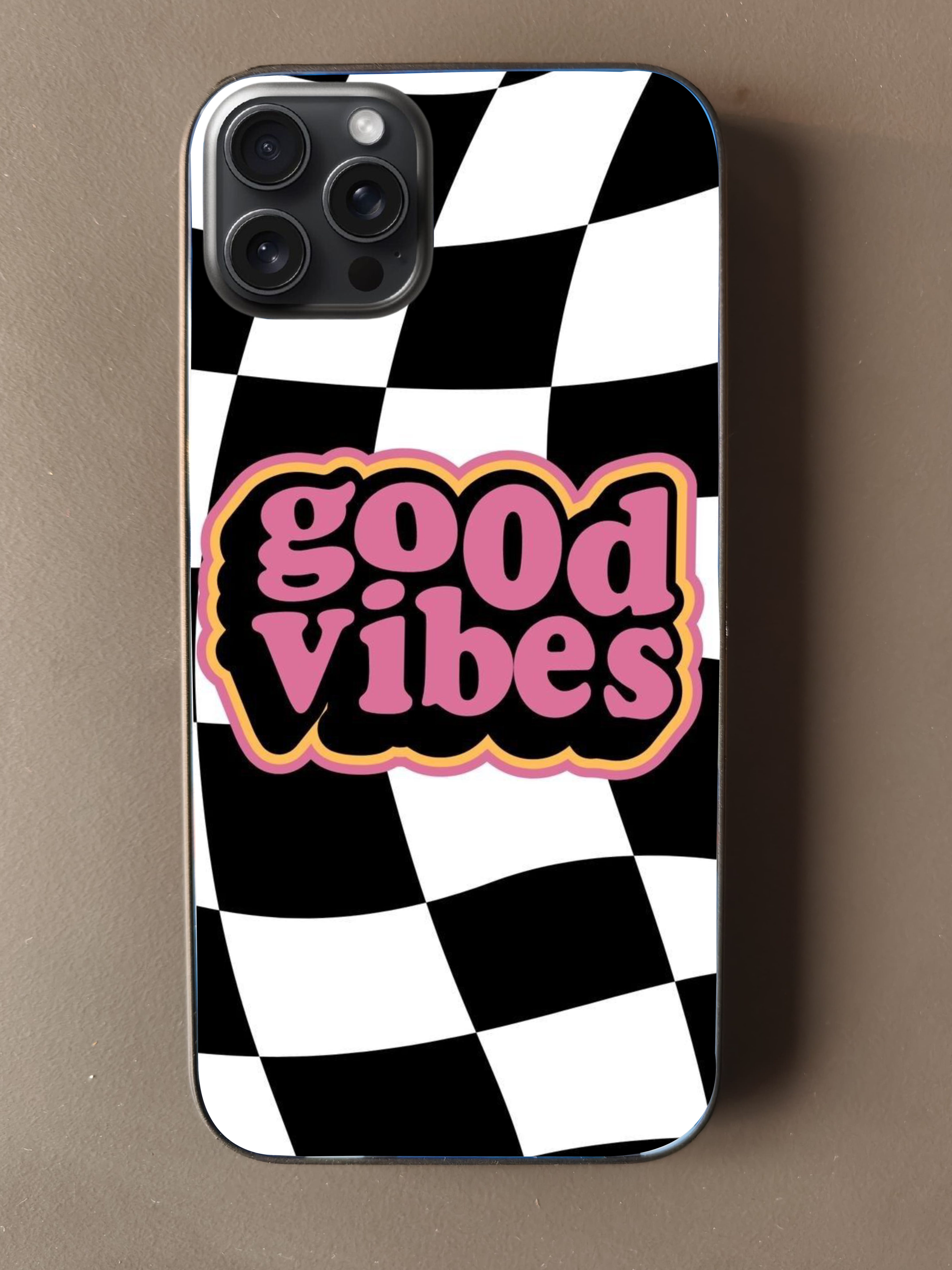 Good Vibes Only: Checkered Phone Case